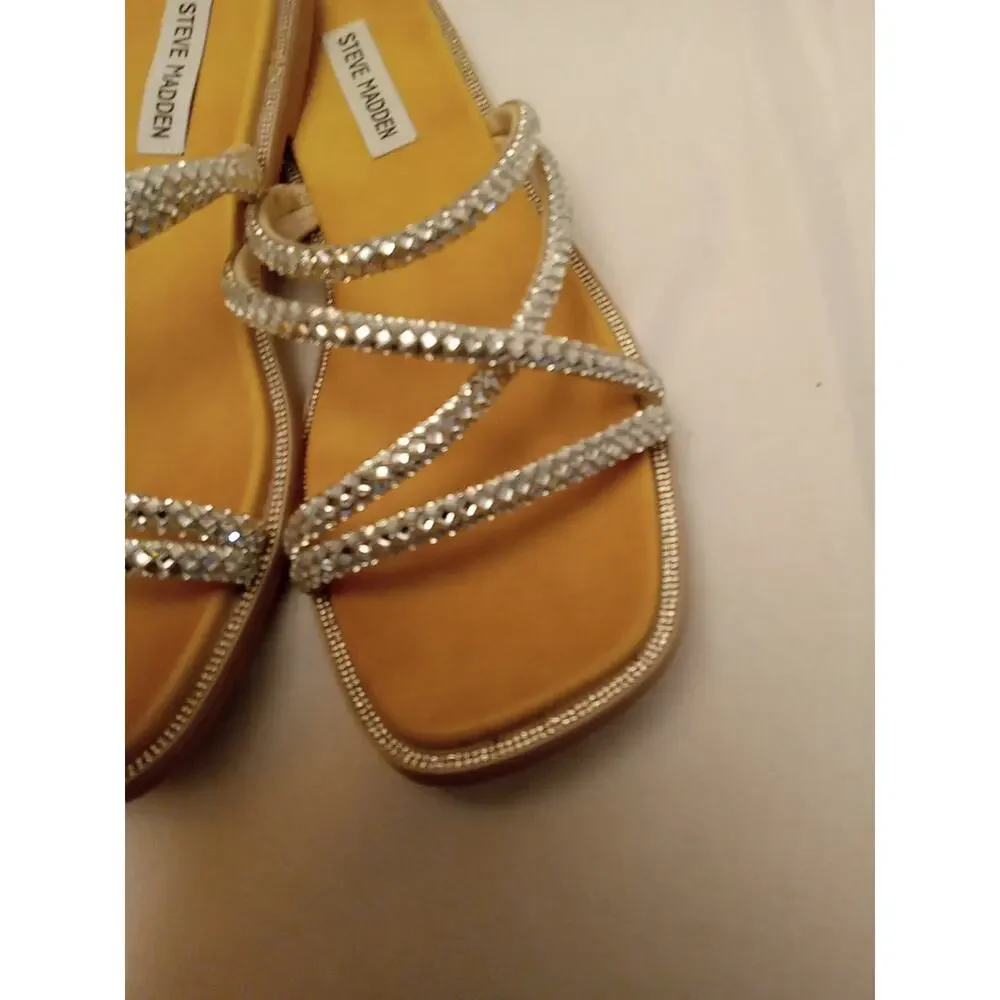 Steve Madden Women's Size 8 SPICE Bling Sandal. Summer, Athleisure, Fun, Comfy